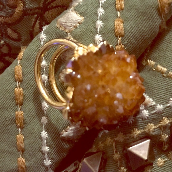 Raw Citrine, Crystal Cluster, Geo Ring, Lux Divine - Picture 2 of 8